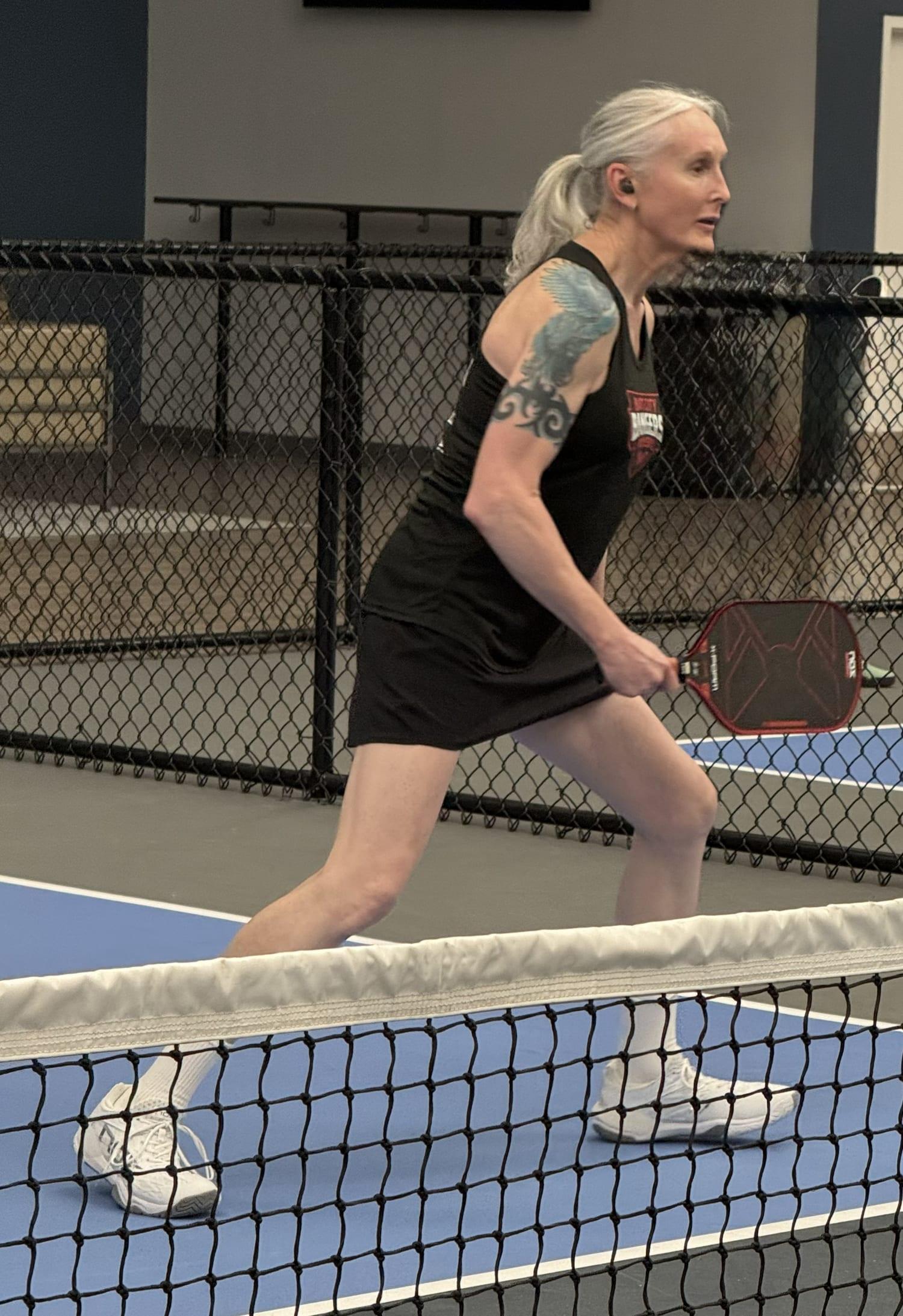 Madeline Eden ready at the net